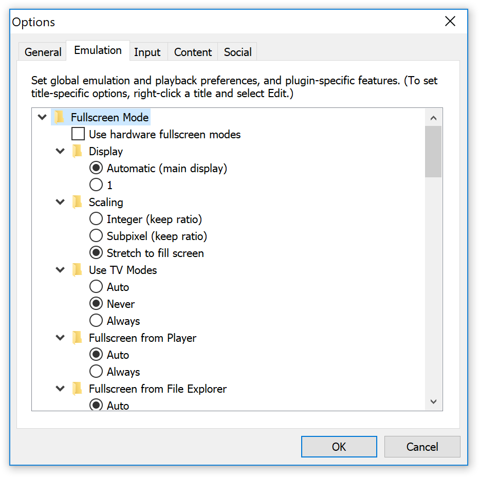 Amiga Forever player - Options dialog