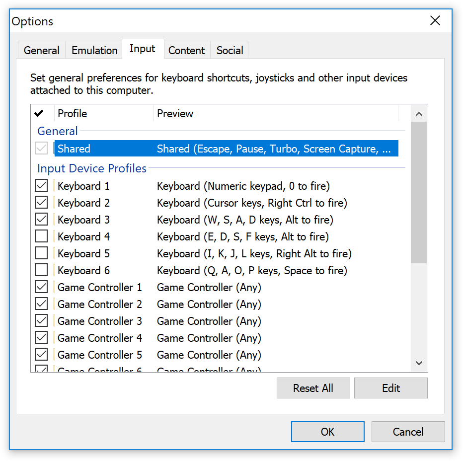 Amiga Forever player - Options dialog