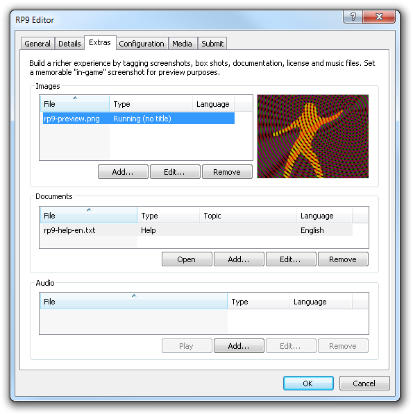 Amiga Forever player - RP9 Editor dialog